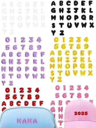 9/26/36/52 st Minibokstavsnamnlapp DIY Nyckelring Jacka Korthållare Broderad Namn Strykbar Bokstavslapp, Färgglad