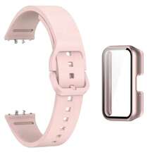 Quick-Release Silicone Wristband + Case Kit For Galaxy Fit 3 Smartwatch - 玫瑰金/玫瑰 - 查看 1