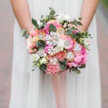 TIESOME 20 PCS Pearl Flower Buttons, Vintage Pearl Brooch For Jewelry Making Alloy Floral Pendants Rhinestone Button Charm Embellishments For Jewelry Making Clothes Bags Shoes Supplies Wedding DIY - 白色 - 查看 3