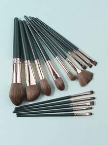 21pcs Professional Makeup Brush Set, Includes Face Makeup Brushes - Foundation Brush, Contour Brush, Blush Brush, Powder Brush, Eyeshadow Brush, Concealer Brush, Highlighter Brush, Blending Brush, Makeup Sponges, Makeup Brush Holder, Super Soft Makeup Tools, Gentle On Skin, Portable Travel Set, Gift For Women And Girls - Dark Green - View 6