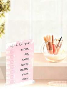 1 Set Acrylic Nail Polish Display Board, Nail Art Display Rack, Nail Display Stand, Nail Sticker Display Holder, Suitable For Nail Salon, Nail Tools, Care Instructions And Nail Shape Display - Multicolor - View 5