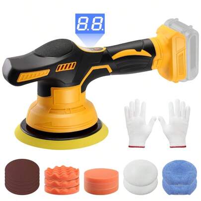 Cordless Car Buffer Polisher, 4500 RPM, 17-Piece Car Polishing Kit Included,Car Detailing/Polishing/Waxing Buffers And Polishers Kit