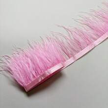 39.37 英寸（100 厘米）人造羽毛饰边，适用于 DIY 手工艺品、连衣裙、手提包、家居装饰抱枕、舞台服装、派对/婚礼/毕业典礼装饰、手工 DIY 项目 - 布艺丝带饰边