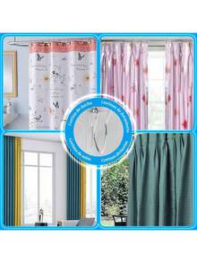 EstiloGanchos de Cortina, 50 Piezas Ganchos de Ganchillo para Cortina, Ganchos de Cortina de Metal para Cortinas, Cortinas de Puerta, Cortinas de Ducha (Plata)Versión mejorada - 1 - Ver 8