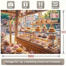 1. 烘焙甜点场景背景，多功能，无需用电，非常适合家庭墙壁庭院装饰派对横幅背景，多种款式可供选择，多种尺寸可供选择。 - 彩色 - 查看 5