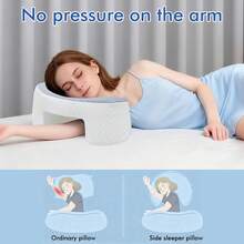 Adult Side-Sleeping Pillow, With Armhole, Ergonomic Memory Foam Design To Relieve Neck, Shoulder, And Rotator Cuff Pain. - 灰色 - 查看 3