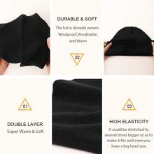 男女通用经典纯色针织帽，休闲百搭保暖滑雪帽，适合秋冬季佩戴