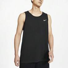 Nike 复古字母印花休闲速干柔软舒适无袖背心，黑色 - 黑色 - 查看 3