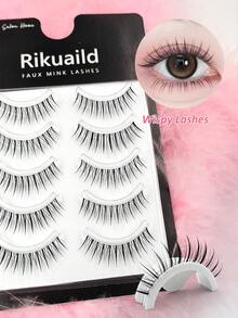 Rikuaild 5对柔软超细韩式透明假睫毛，自然浓密一体式设计，适合初学者 - 細長睫毛 - 查看 6