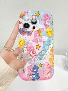 Ositos Cariñositos con corazones, estrellas y arcoíris. Esta elegante funda es compatible con los modelos  17, 16, 15, 14 Pro Max, 13, 12, 11, XR y XS Plus. Fabricada en silicona TPU, ofrece protección contra golpes y caídas, además de una sensación superior. Es un regalo ideal para familiares, amigos y seres queridos, y una opción perfecta para Año Nuevo. - transparente - Ver 5