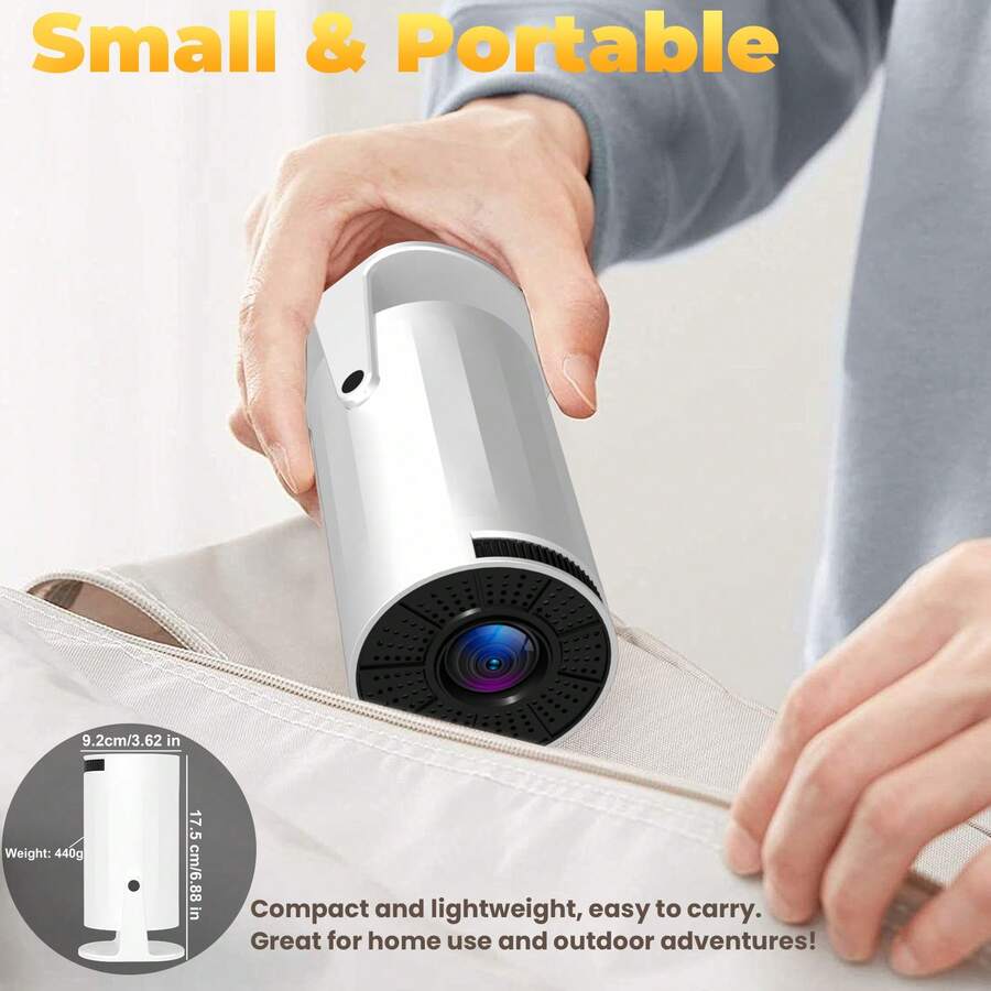 XBJ A Mini Portable 4K Projector Perfect For Christmas. Android 11.0 And Bluetooth 5.0 Video Projector. Features Automatic Keystone Correction And Manual Focus. Room Projector With A33 Chip And European Plug. Suitable For Movies, TV Shows, Entertainment, Outdoor Camping, And RV Viewing; No Projector Screen Required. (Remote Control Included)