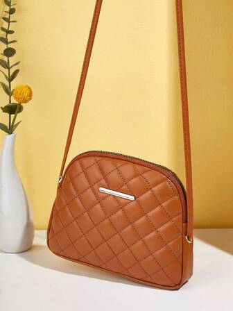 Fashionable Rhombus Pattern Crossbody Bag, Casual Women's Shoulder Bag, Versatile Ladies Handbag & Phone Pouch