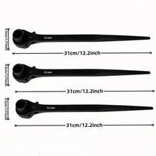 19mm x 22mm 重型碳钢棘轮扳手，双向多功能套筒扳手，快速释放，加强型维修扭矩，脚手架工具 - 彩色 - 查看 4