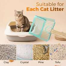 Cat Litter Scoop, Premium Kitty Shovel With Hook And Hole, Metal Sifter Scooper Stainless Steel For Easy Cleaning - Xanh lá nhạt - Xem 5