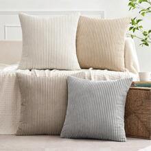 [Free Shipping]MIULEE Boho Farmhouse Throw Pillow Covers 18x18 Inch Set Of 4 Neutral Tan Decorative Cushion Covers Soft Corduroy Nordic Home Decor For Couch Bed Sofa Living Room - 中性棕褐色,18英寸x18英寸,4件裝 - View 3