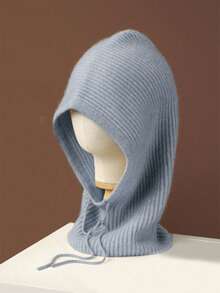 1件套男女通用100%羊毛针织拉法帽围巾套装，时尚保暖防风护耳帽围巾组合，适合秋冬季节 - 彩色 - 查看 17