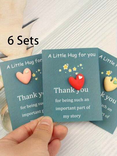 6 Sets Little Heartfelt Hugs" Inspirational Greeting Cards/Offering Emotional Supports And Gratitude/Perfect Gifts For Colleagues And Family/Suitable For Valentine's Day, Party Favors In Bulk/And Back-To-School Season