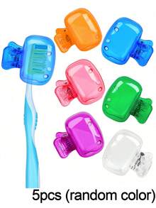 1/3/5 Paquetes de Estuche protector de cabezal de cepillo de dientes de viaje, Clip de protección de cabezal de cepillo de dientes, Clip de almacenamiento de cepillo de dientes, Caja de almacenamiento transparente portátil con tapa, Cubierta protectora y caja de almacenamiento, Adecuado para viajes familiares y uso diario, Mantiene las cerdas del cepillo limpias e higiénicas, Accesorio de baño, Gadgets, Accesorios, Vuelta al colegio, Color aleatorio. - Multicolor - Ver 11