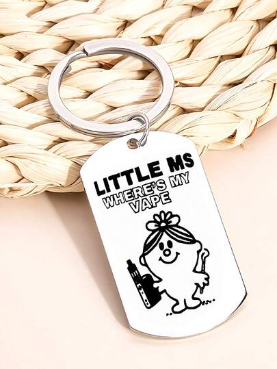 1 st rolig "Little Ms Where" nyckelring i rostfritt stål, exklusivt för entusiaster, modeaccessoarer, plånbok, ryggsäck, handväska, gör-det-själv-nyckelringstillbehör, parhänge, lämplig att ge som present till familj, älskare, goda vänner, födelsedag, festpresenter