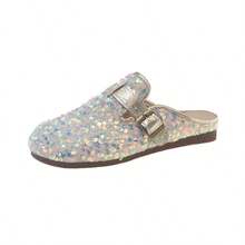 Women's Slip-On Mules With Shiny Sequins, Stylish And Fashionable Slip-On Slippers - Purple - View 1