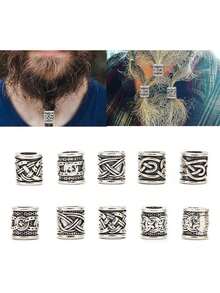 EstiloCuentas Vikingas Nórdicas para Cabello y Pulseras, 10 Piezas de Cuentas Trenzadas para Collares y ColgantesVersión mejorada - 1 - Ver 7