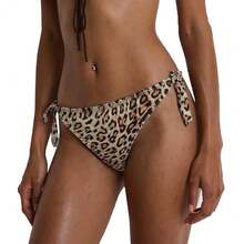 Women Silk Panties Lightweight Briefs Smooth Breathable Satin Bikini,Sexyys Tie-Side Underwear Daily Fit Comfort,Leopard#1 - 豹子#1 - 查看 1