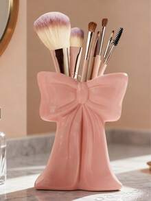 Cute Bow-Shaped Pen Holder - Bathroom Makeup Brush And Cosmetic Storage Rack. Elegant Makeup Brush Holder, Suitable For Girls, Students And Creative Decor. Also Applicable For Vacation, Beach, Bathroom, Bedroom And More. Large Capacity. - Multicolor - View 7