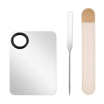 Set di tavolozze per il trucco in acciaio inossidabile con spatola per mescolare, fondotinta, correttore, rossetto, ombretti, facile da pulire