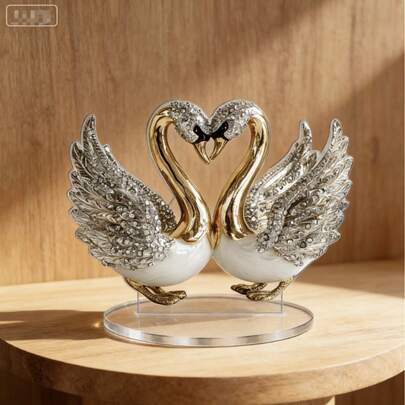 2D Flat Acrylic Black Swan Statue, Versatile Desk Decor For Home And Office, Suitable For Shelves And Windowsills, Boho Style