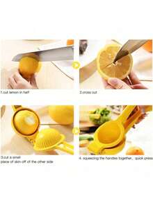 1pc Manual Lemon Juicer - Battery-Free Citrus Squeezer, Handheld Fruit Press Machine, Space-Saving Kitchen Tool For Fresh Juice Extraction