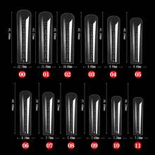 48 pièces de moules à ongles à double extrémité, autocollants pour ongles de forme rectangulaire en forme de cercueil, convenant aux autocollants pour ongles en gel à séchage rapide UV offrant une couverture complète, aux autocollants pour extension d'ongles, aux outils de nail art - Transparent - Voir 3