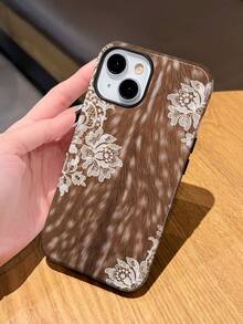 1pc Nature Inspired Deer Print Glossy Soft Protective Phone Case, Compatible With IPhone 11/12/13/14/15/16/17 Pro Max - Multicolor - View 3