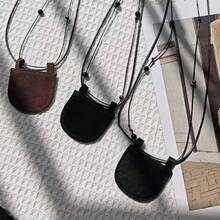 A Minimalist Outfit With A Unique Shape, Fashion Accessories, Neck Hanging Mini Bag, Exquisite Design Mini Crescent Bag Necklace For Women - 14#項鍊-咖色 - 查看 3