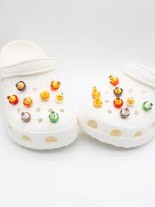 Bộ 8/16 món tượng vịt dễ thương đội mũ dùng làm phụ kiện trang trí giày dép, phụ kiện tự làm cho guốc và dép xăng đan. - Nhiều màu - Xem 6