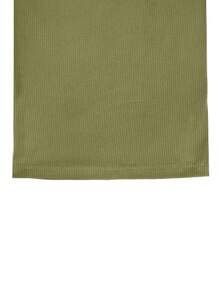 Sleeveless Elegant High Waist Fitted Wide Leg Jumpsuit Summer - Olive Green - View 5