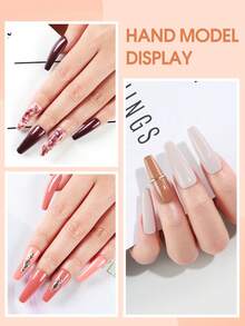 peacecolor 29pcs Gel Nail Polish Set, Includes UV/LED Lamp, Red White Pink Glitter Gel Nail Polish, Base Coat And Matte Top Coat, Nail Decorations Rhinestones, DIY Manicure Salon Gift For Women Nails - Multicolor - View 3