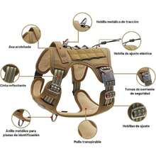 Arnés táctico para Perros, sin tirones arnés Ajustable para Mascotas Impermeable y cómodo arnés para Perros Military Patrol K9 con Lineas Reflecantes,37283230 - Púrpura malva - Ver 6