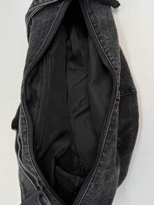 peach tree Denim Canvas Tote Bag, Women's Vintage Minimalist Style Shoulder Bag, Large Capacity Foldable Crossbody Bag For Daily Commute, Shopping, Travel, Party, Cosmetic Storage, Girlfriend/Birthday Gift, Fashion Accessory