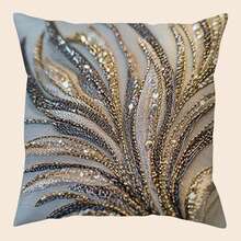 1件装现代花卉图案柔软毛绒枕套，带拉链封口 - 适用于家居、圣诞装饰、靠垫、农舍风格、房间装饰、卧室、节日、派对装饰（无刺绣，不含枕芯） - 多种尺寸