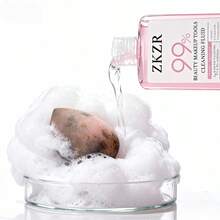 化妆刷清洁剂，深层清洁海绵和刷子清洁剂，溶解顽固彩妆，保护皮肤屏障，温和不伤材质，延长工具使用寿命 - 粉色 - 查看 5