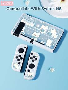 遊戲、貓、兔子、鬱金香主題超薄 TPU 保護殼，相容 Switch OLED/Lite/New Switch2 (2025)。可直接放入底座，無需拆卸。防震防塵。多色可選。春季浪漫、鄉村風、情人節、新年、開學季。 - 彩色 - 查看 14