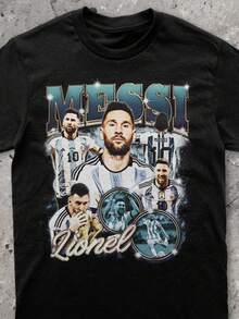 Lionel  Bootleg Shirt For   Gift For Soccer Fan Vintage T-2 (2) - màu đen - Xem 1
