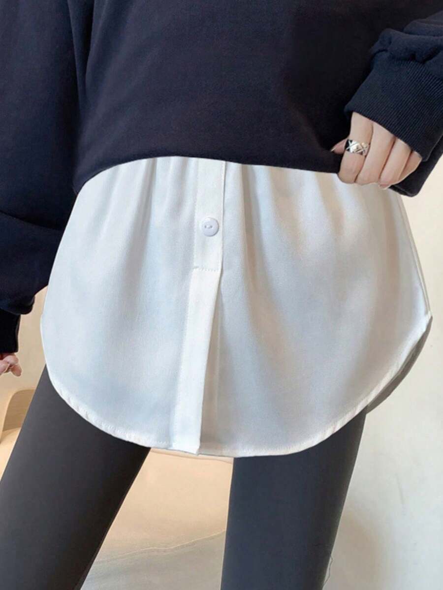 1pc Shirt Hem Decoration Piece, 2 In 1 Design, Suitable For Girls' Daily Wear - Elastic Waistband, Multifunctional Accessory, Can Be Paired With Shirts, Dresses And Skirts, Valentine's Day Gift - Multicolor - View 1