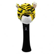1pc Cute Tiger Head Plush Golf Club Head Cover, Unisex Golf Shaft Protector - Multicolor - View 8