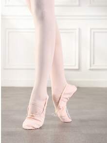 Ballet Shoes Canvas Flat Ballet Dancing Slippers Dance Shoes For Adult Women Classic Split-Sole Soft Leather - Apricot - View 1