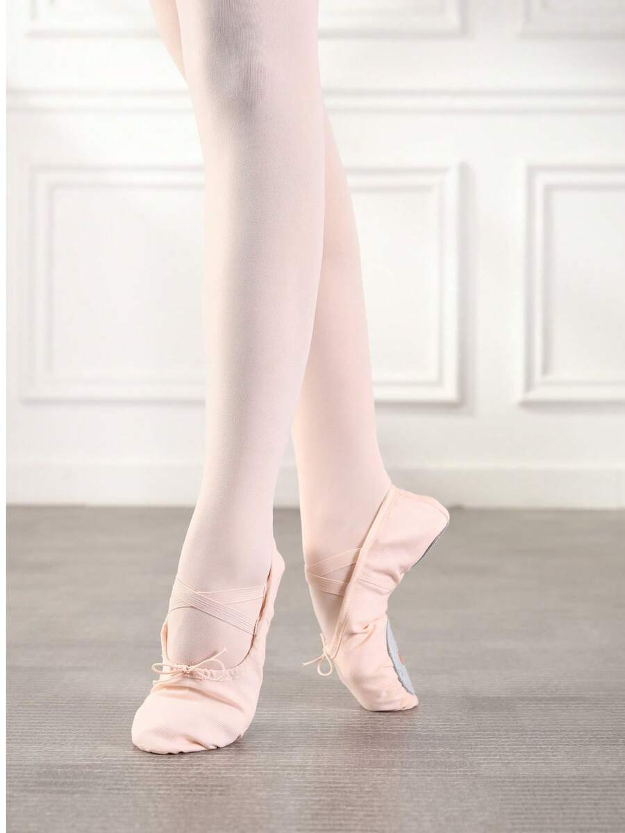 Ballet Shoes Canvas Flat Ballet Dancing Slippers Dance Shoes For Adult Women Classic Split-Sole Soft Leather - Apricot - View 1