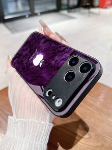 1 قطعة غطاء هاتف من القماش الناعم مصمم بشكل تفاحة بتصميم بسيط متعدد الألوان، متوافق مع هواتف سامسونج S24 أولترا/S25 أولترا وأبل 17 برو ماكس/16 برو ماكس/15 برو/14 بلس/13 برو/12 برو ماكس/11/XS ماكس/8/7/6 بلس، مناسب كهدية عيد ميلاد للصديقة/الصديق أو لاستخدام شخصي - الأسود - مشاهدة 4