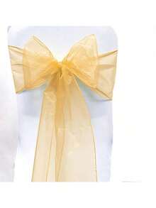 EstiloFajas elegantes de organza para sillas de boda, fiestas y eventos especiales, paquete de 10 piezas, dorado)Versión mejorada - Azul marino - Ver 10