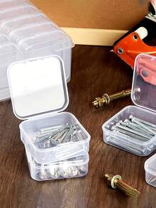 一套28/14格塑料珠子收纳盒，透明塑料珠子收纳盒，美甲饰品收纳整理盒，手工艺品收纳盒，钻石画珠子收纳盒，马赛克刺绣珠子方盒，透明便携配件盒，成品收纳盒 - 無色 - 查看 5