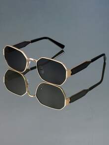 New Retro Classic Small Frame Rectangle Fashion Glasses Men Women Punk Personalized Hip Hop Festival Party Street Shooting Catwalk Fashion Glasses - Multicolor - View 6